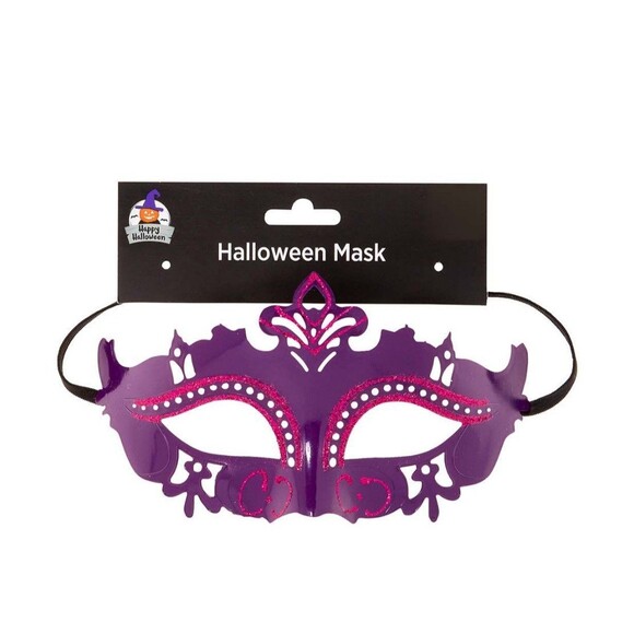 Halloween Costume Trick Treat Mask Holiday Party Ball Oktoberfest Black Purple - Picture 4 of 10